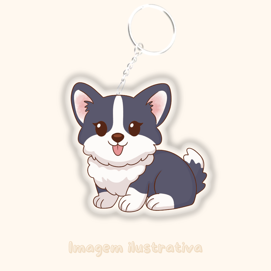 Porta-chaves Corgi - Creations by Mimi