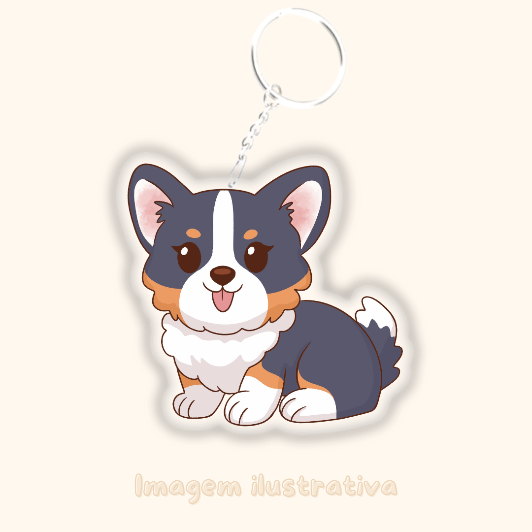 Porta-chaves Corgi - Creations by Mimi