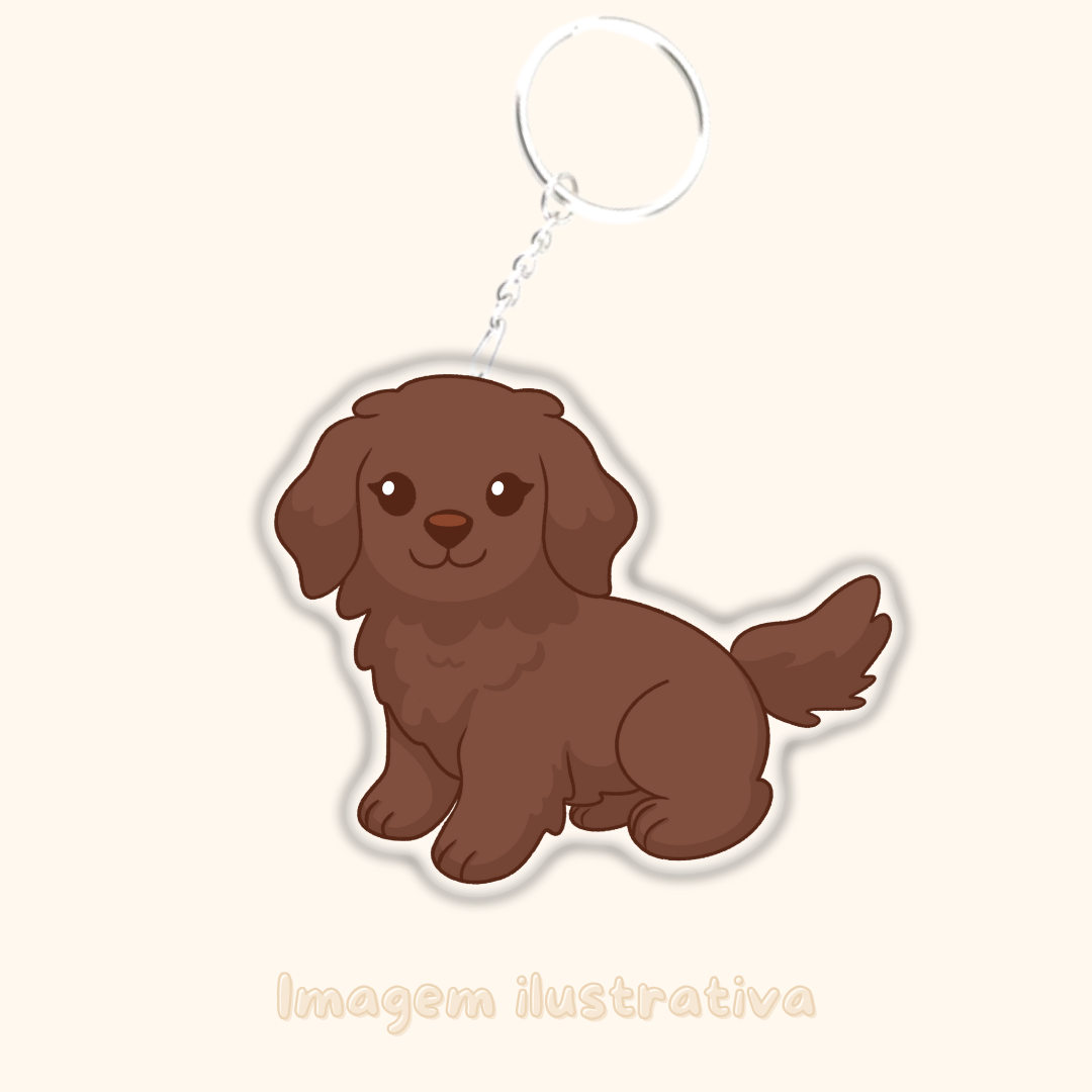 Porta-chaves Retriever (Pelo Liso) - Creations by Mimi