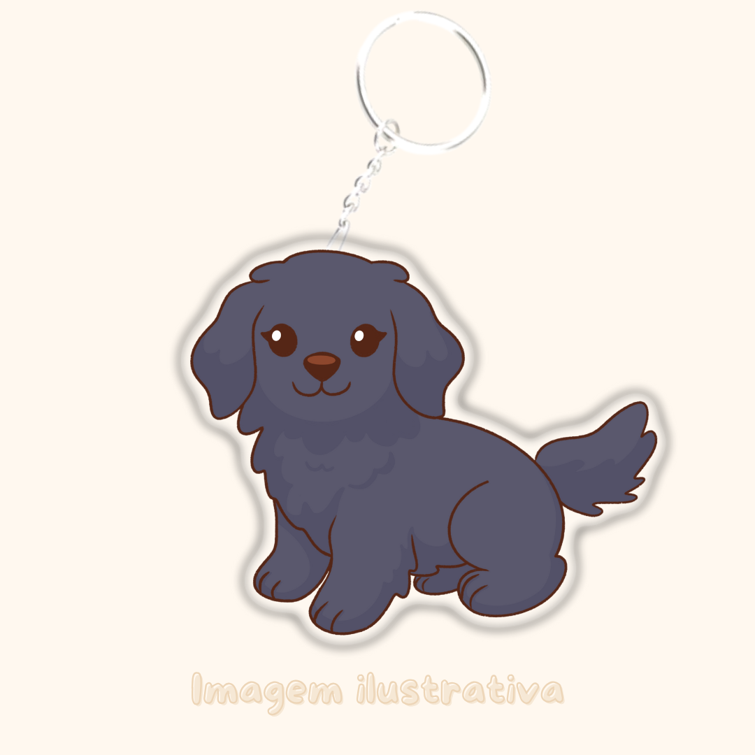 Porta-chaves Retriever (Pelo Liso) - Creations by Mimi