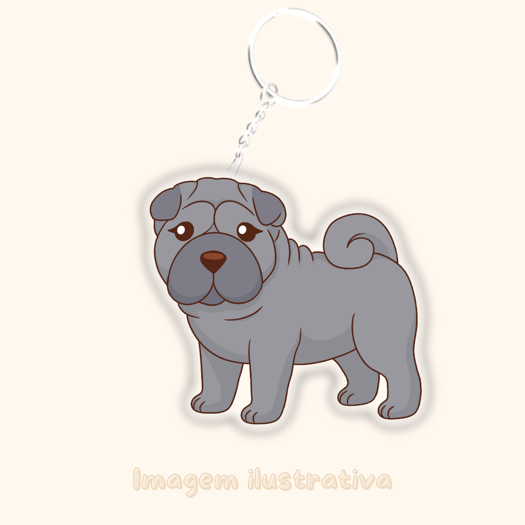 Porta-chaves Shar pei - Creations by Mimi