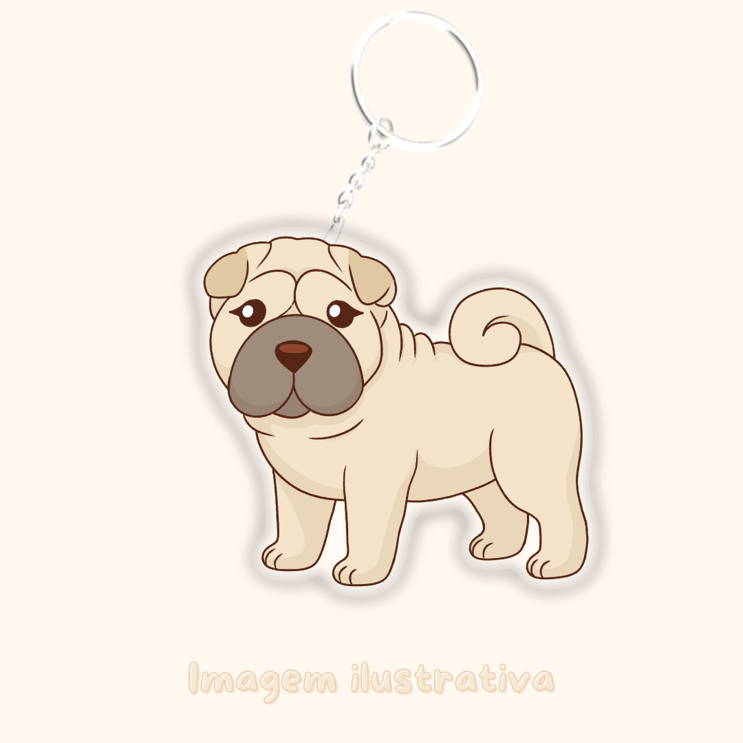 Porta-chaves Shar pei - Creations by Mimi