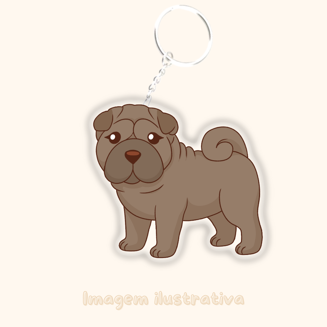 Porta-chaves Shar pei - Creations by Mimi