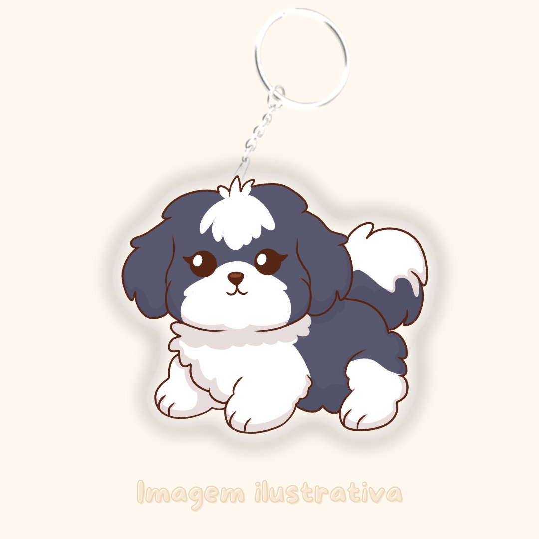 Porta-chaves Shih tzu - Creations by Mimi