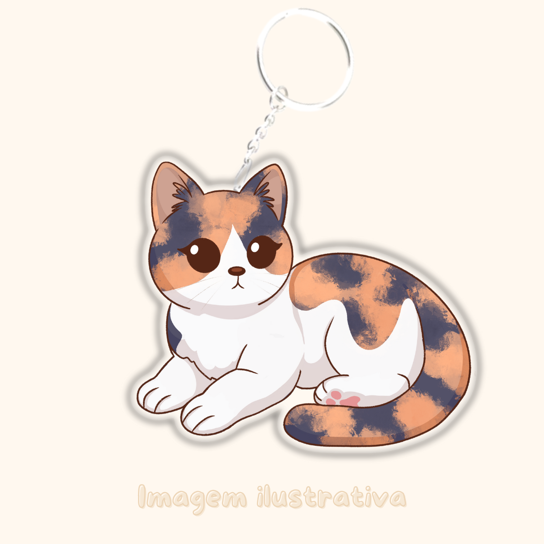 Porta-chaves gato bicolor - Creations by Mimi