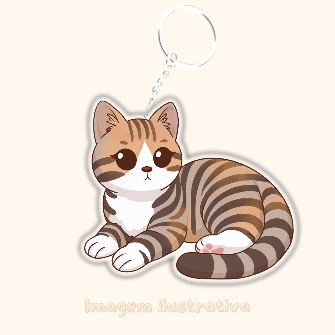 Porta-chaves gato bicolor - Creations by Mimi