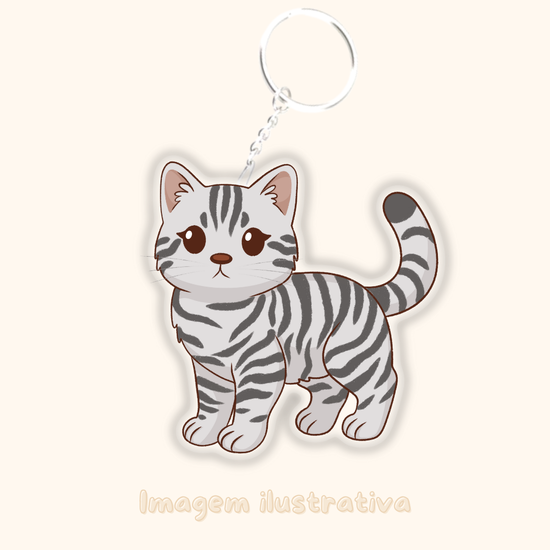 Porta-chaves gato às riscas - Creations by Mimi