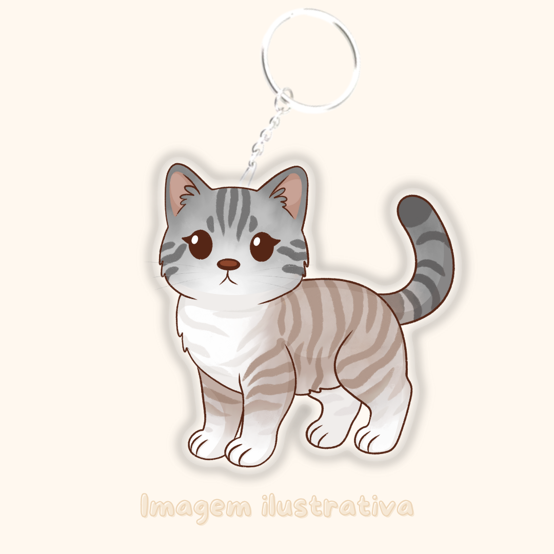 Porta-chaves gato às riscas - Creations by Mimi