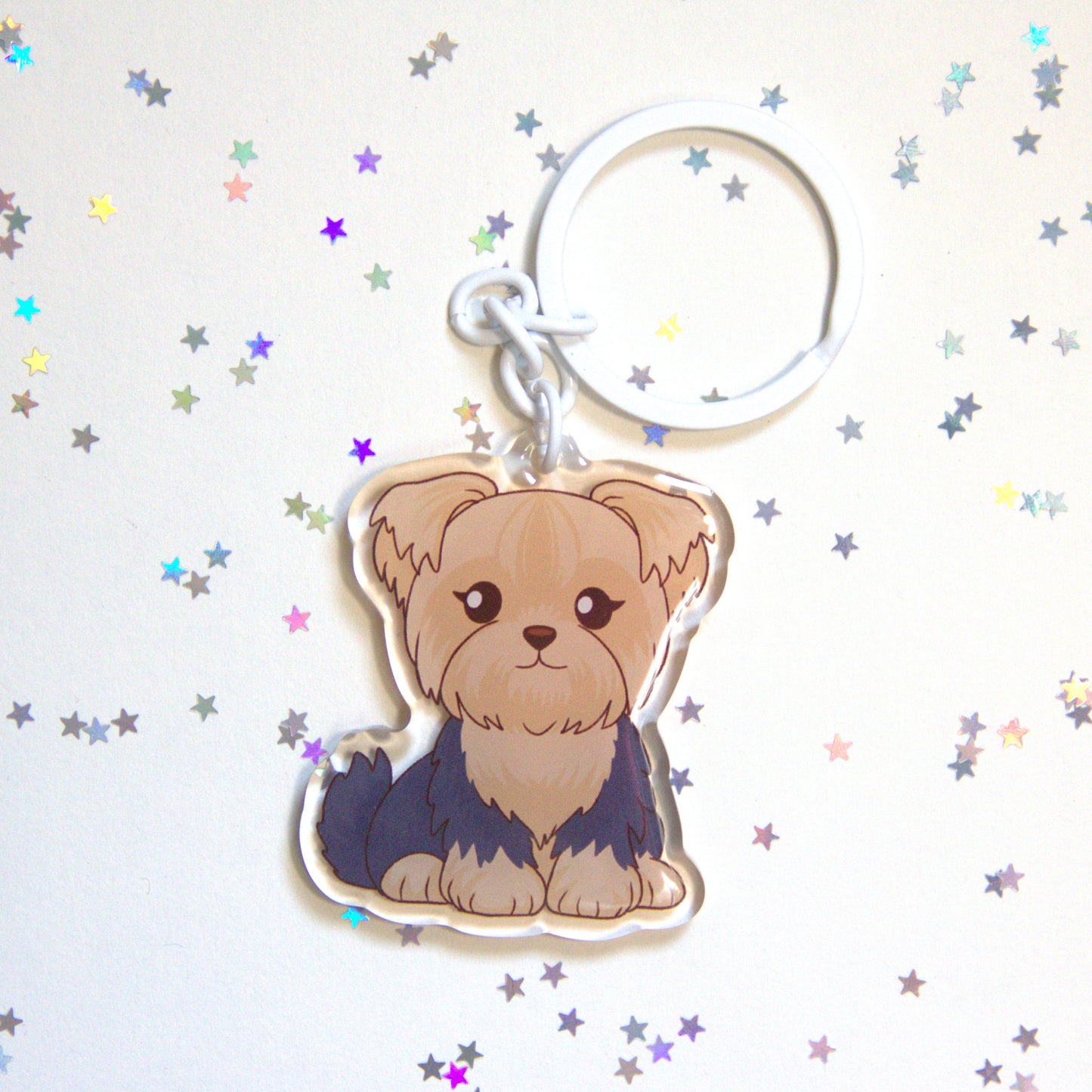 Porta-chaves Yorkshire Terrier com orelhas caídas