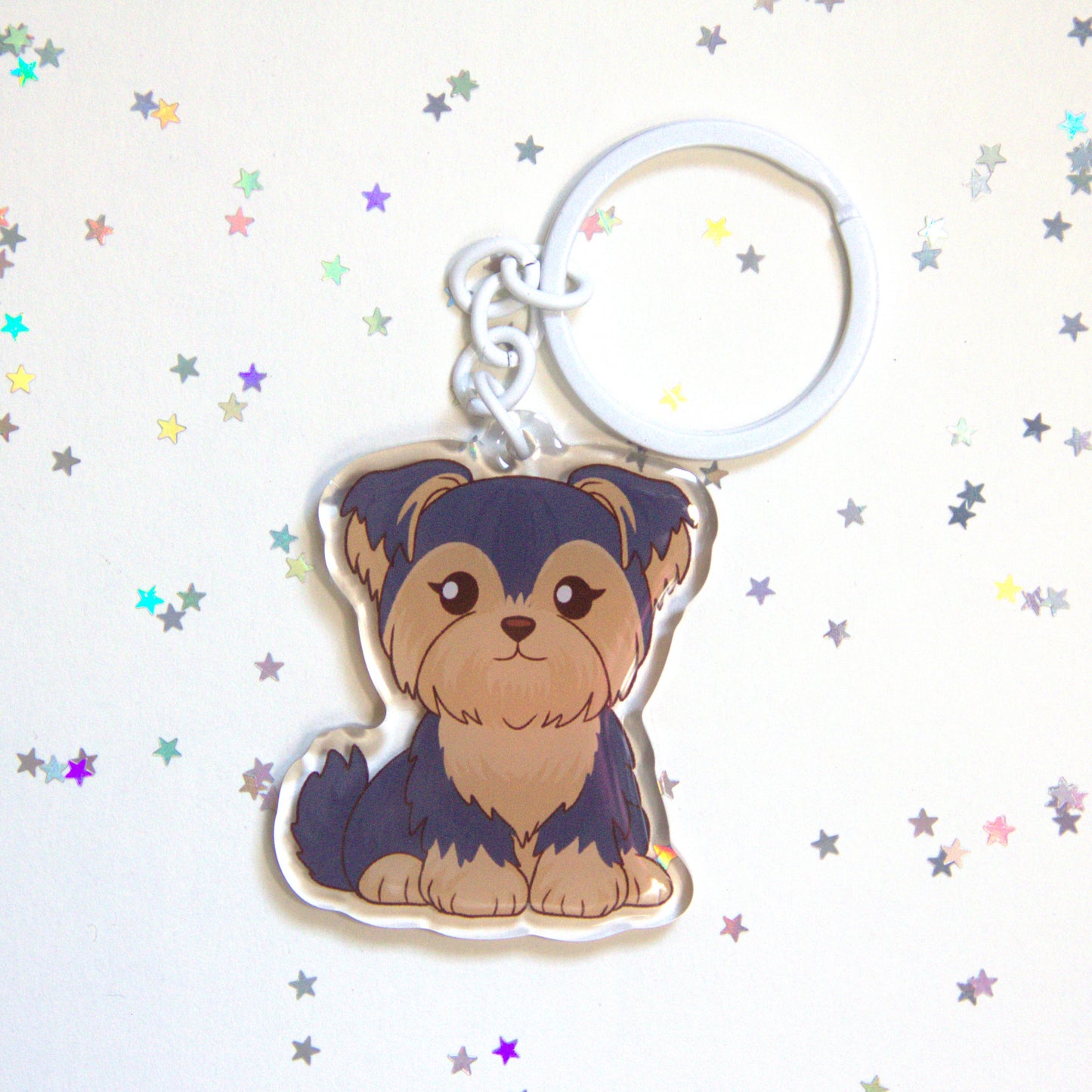 Porta-chaves Yorkshire Terrier com orelhas caídas