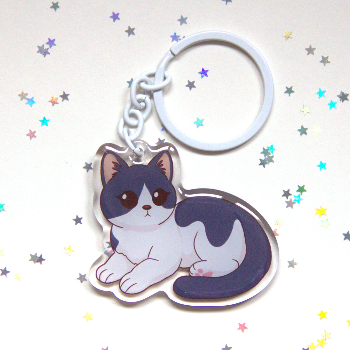 Porta-chaves gato bicolor - Creations by Mimi