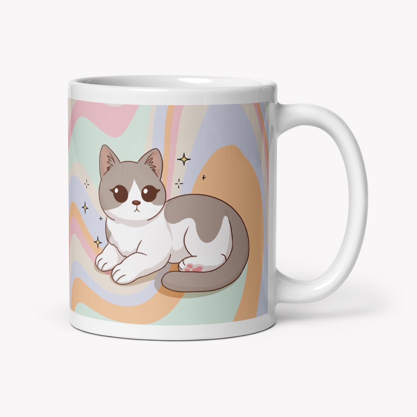 Caneca gato bicolor - Creations by Mimi