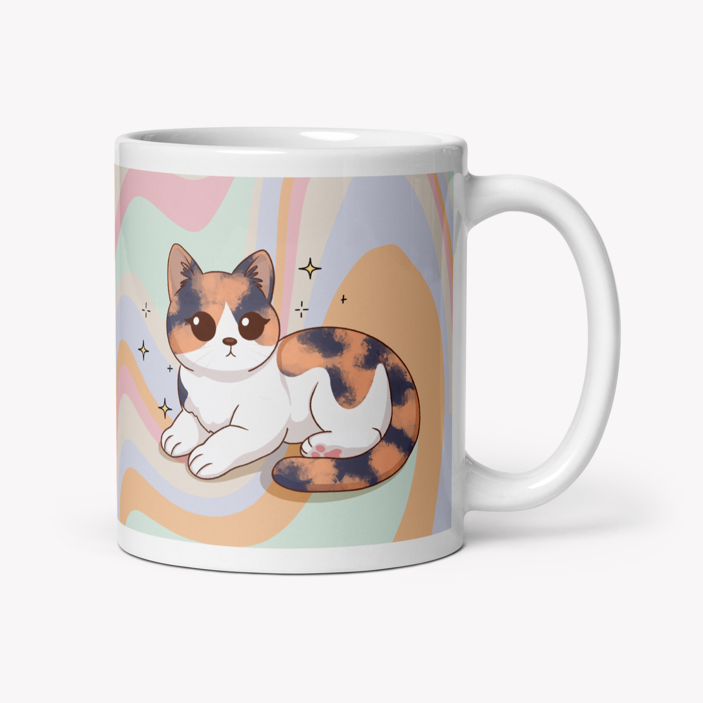 Caneca gato bicolor - Creations by Mimi