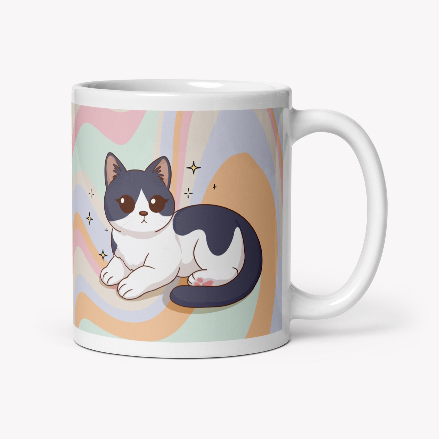 Caneca gato bicolor - Creations by Mimi