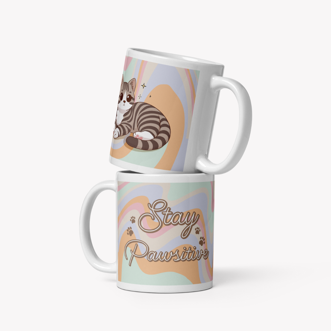 Caneca gato bicolor - Creations by Mimi