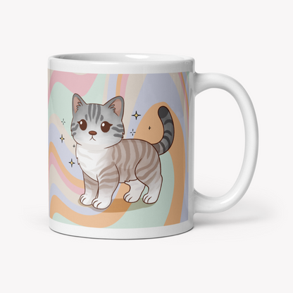 Caneca gato às riscas