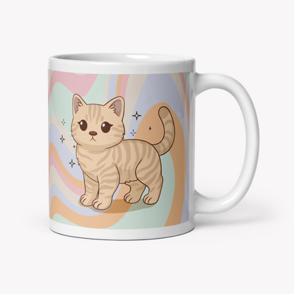 Caneca gato às riscas