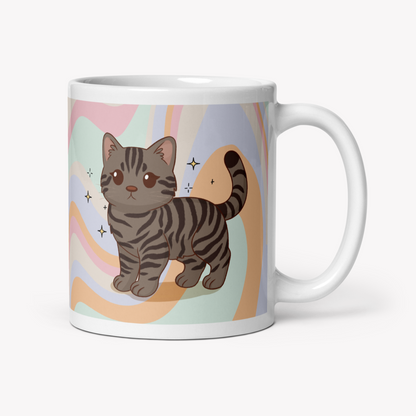 Caneca gato às riscas