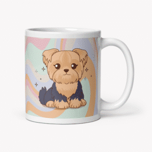 caneca yorkshire terrier com orelhas caídas